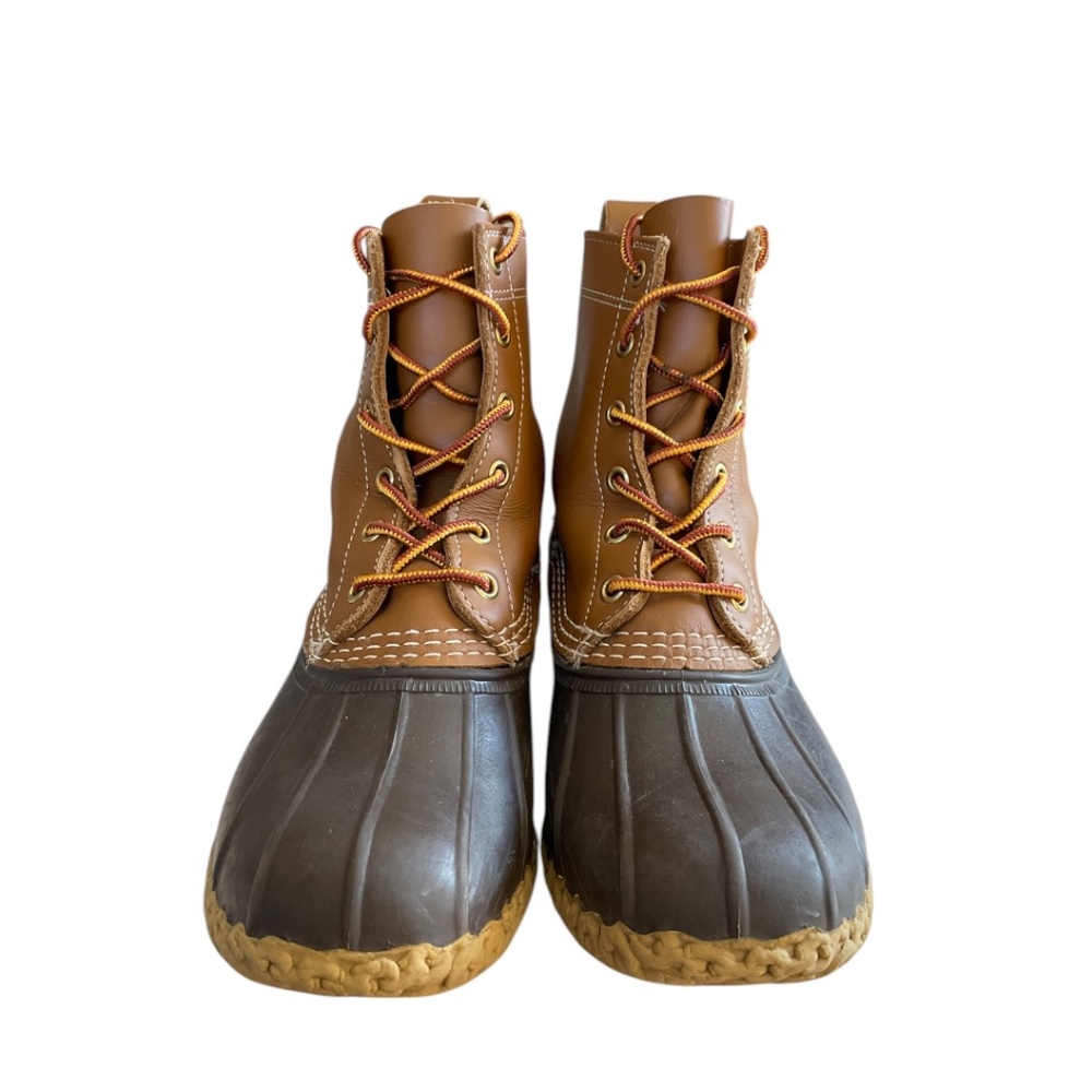 L.L. Bean Two-Tone Brown Duck Rain Boots - Picture 4 of 9